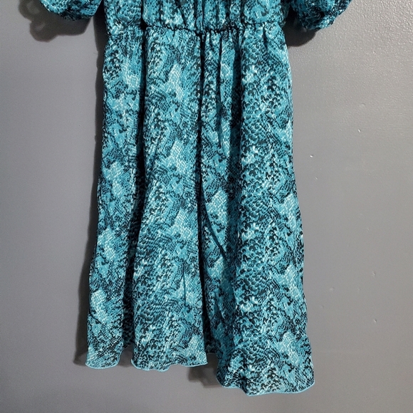 Speechless Blue Off-Shoulder Puff Split Sleeve Dress Girls Size 12 - Picture 3 of 8